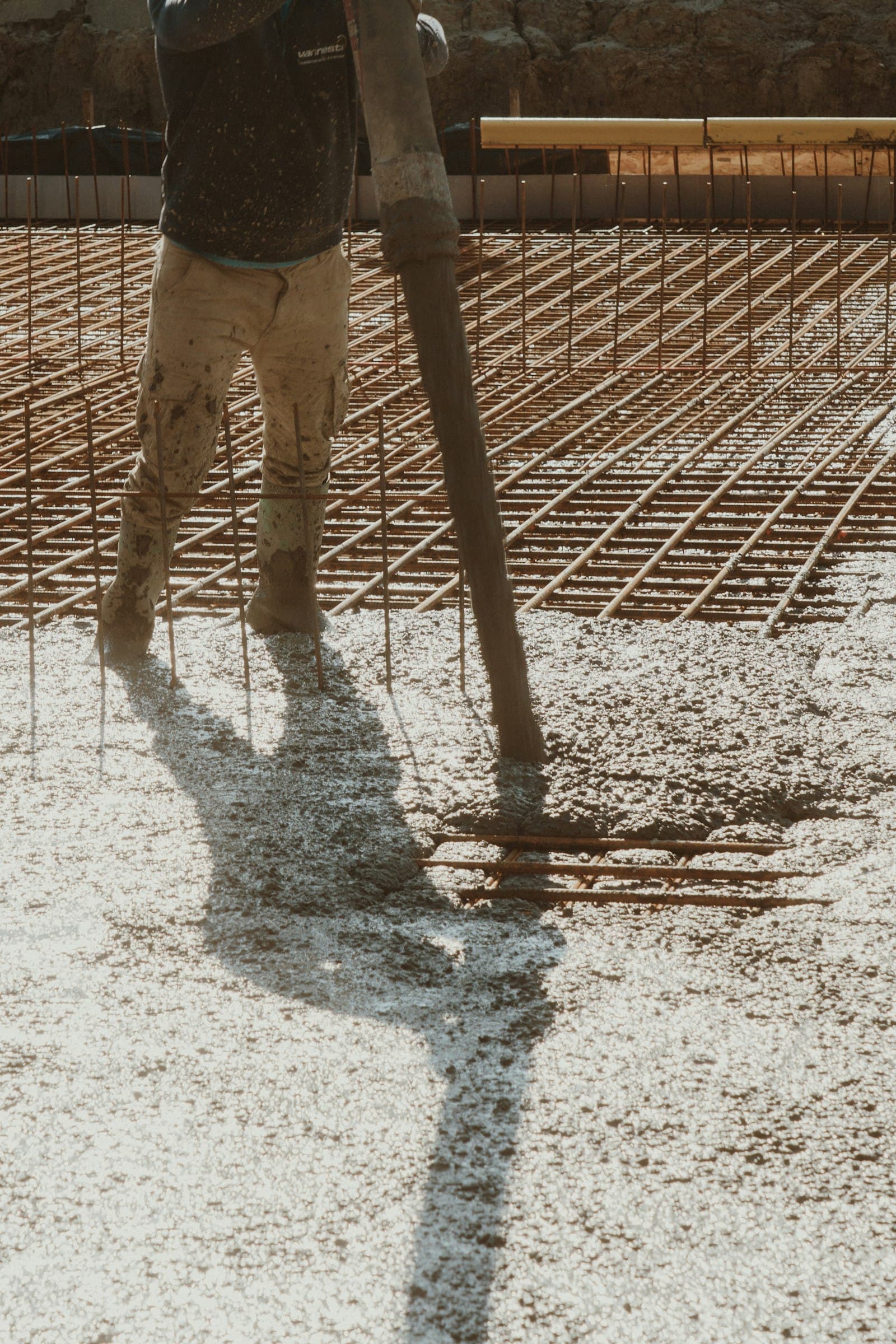 Example of concrete slab foundations work
